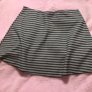 Zara Black and White Striped Skirt